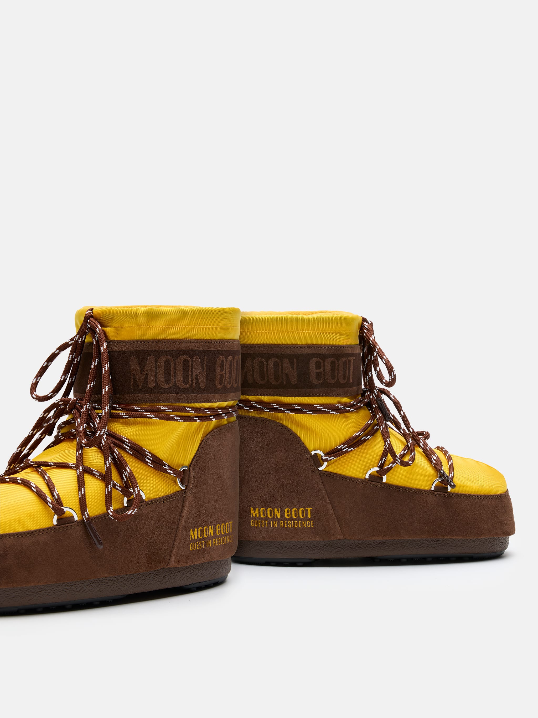 MOON BOOT X GUEST IN RESIDENCE ICON LOW NYLON SUNFLOWER & COCOA STIVALI