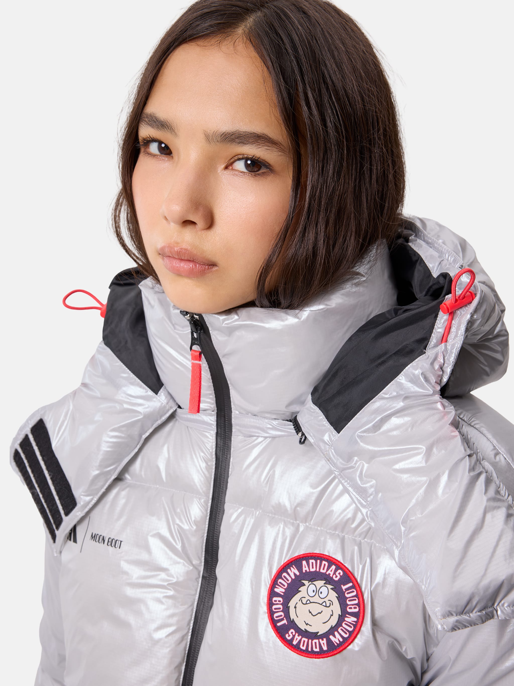 GIACCA PUFFER ARGENTO ADIDAS X MOON BOOT