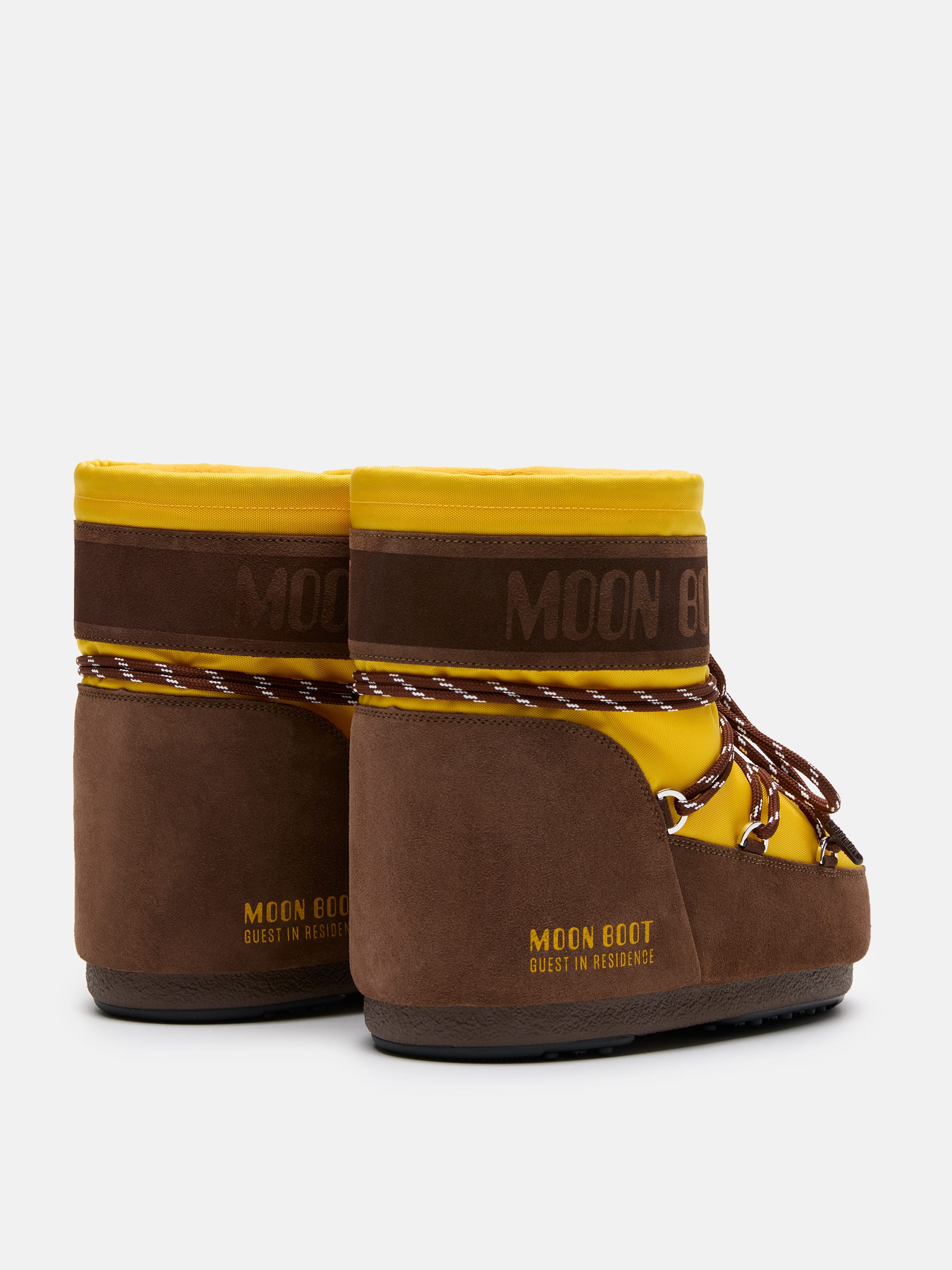 MOON BOOT X GUEST IN RESIDENCE ICON LOW NYLON SUNFLOWER & COCOA STIVALI