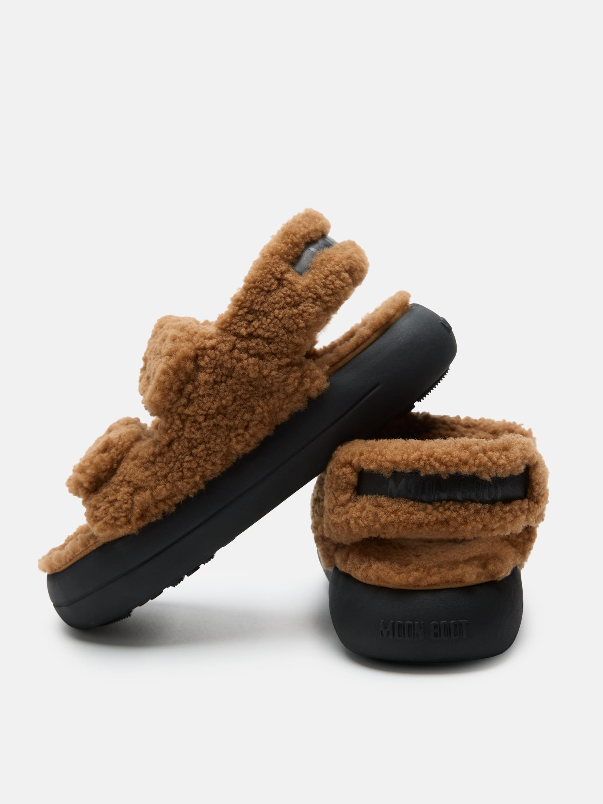SANDALI IN PELLE DI MONTONE BROWN