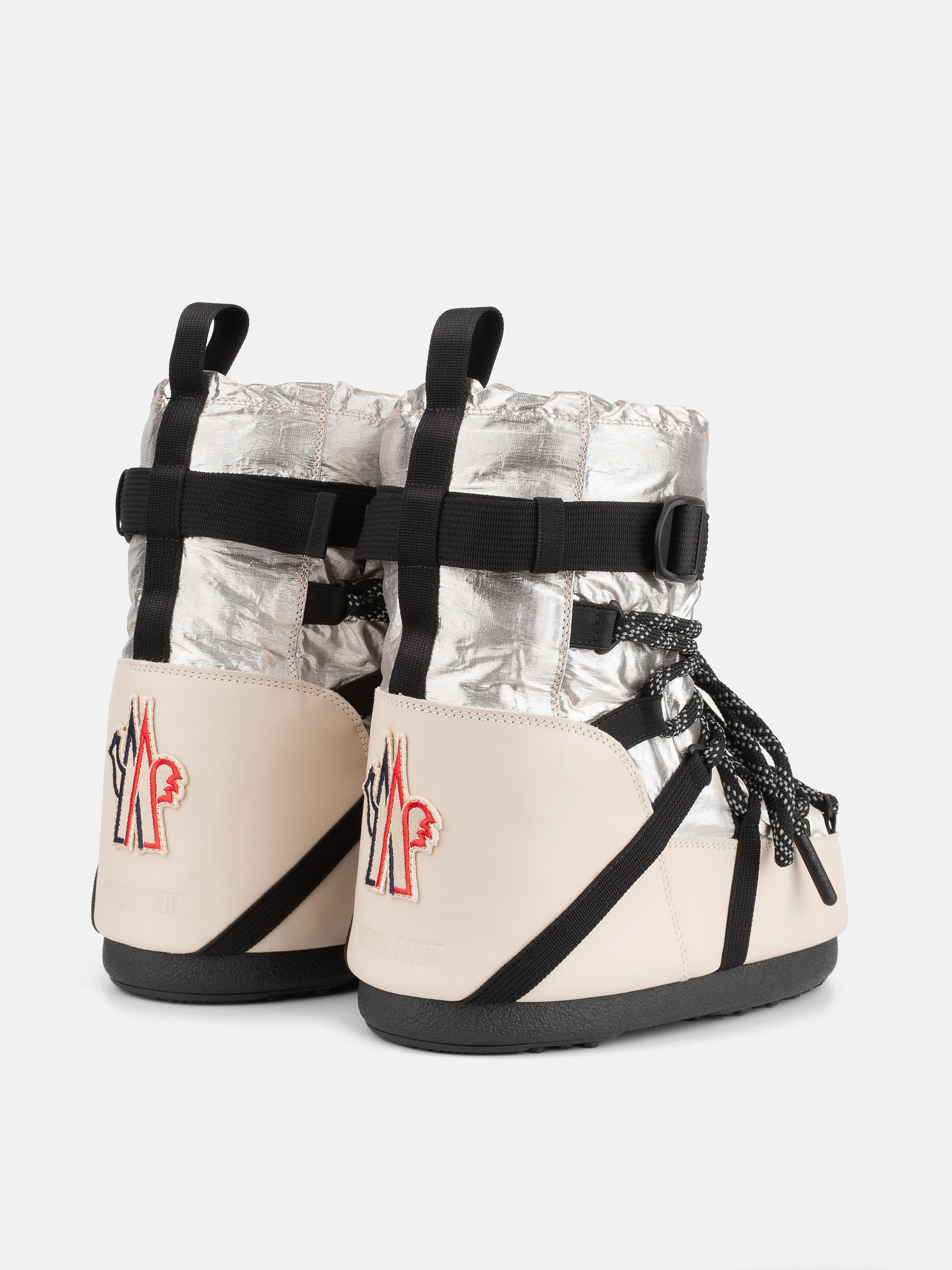 MOON BOOT X MONCLER GRENOBLE ICON LOW PALE GOLD STIVALI