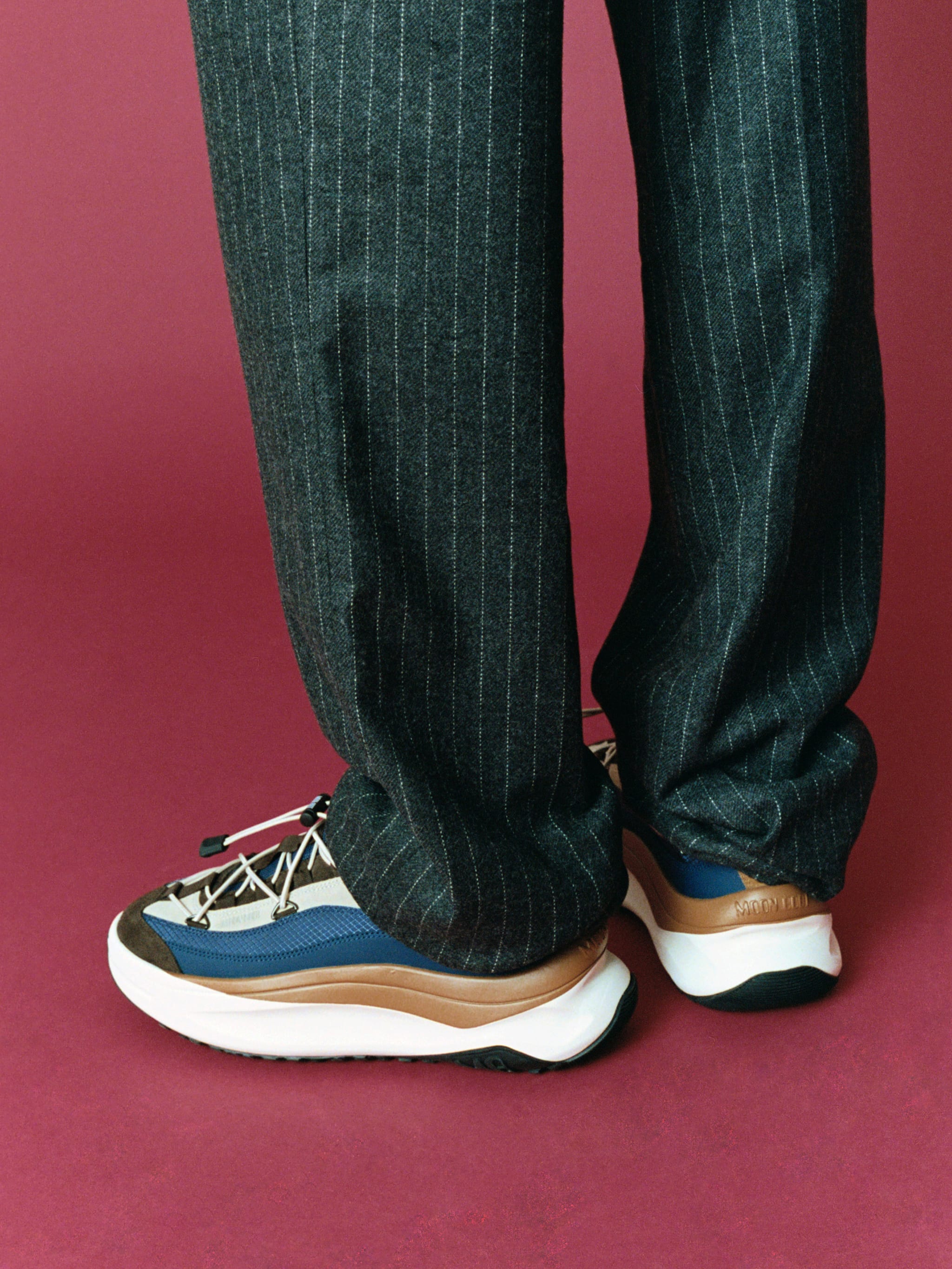 MOON247 XLACE SCARLETTO E MARRONE SCARPE DA GINNASTICA