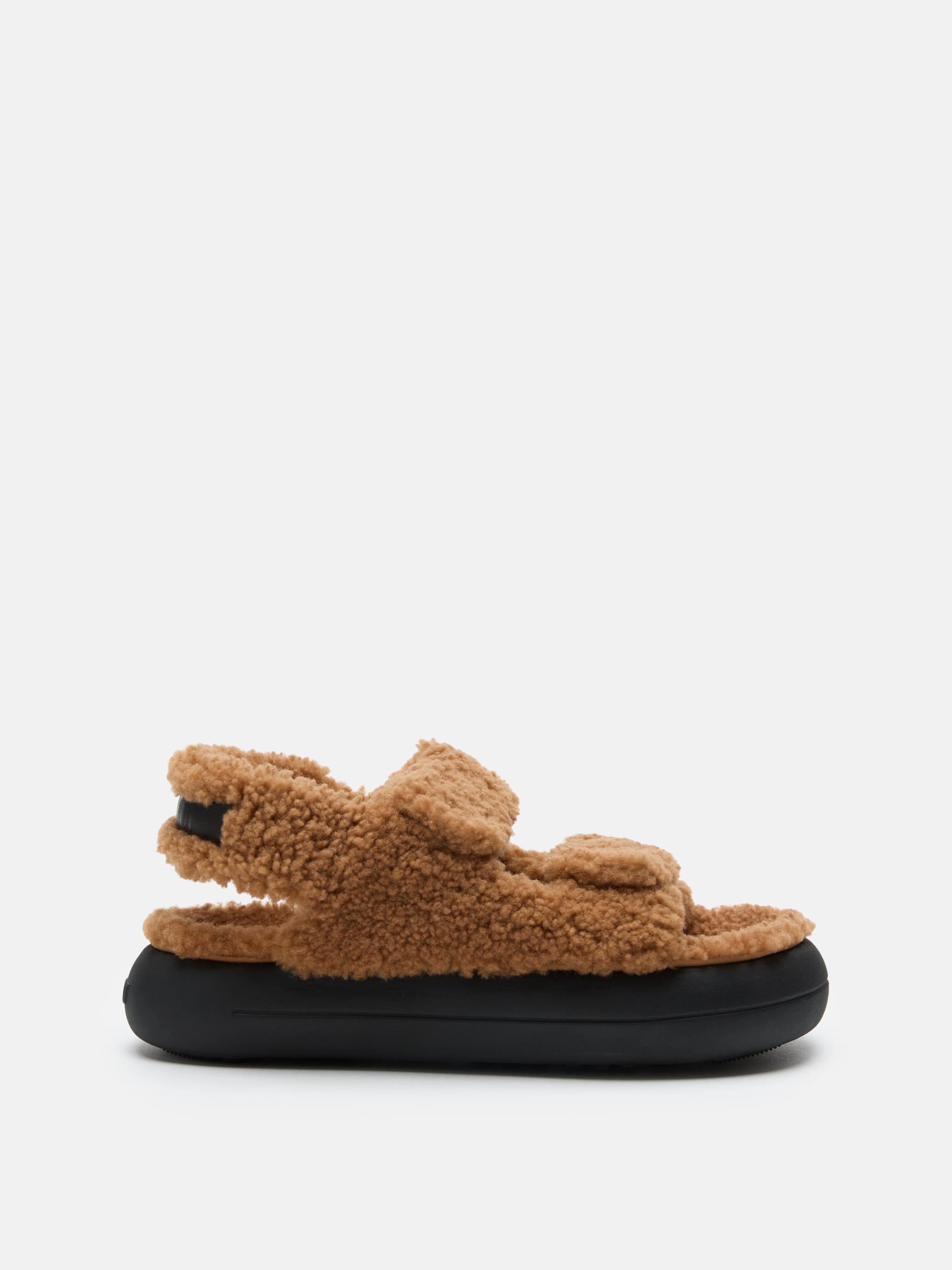 SANDALI IN PELLE DI MONTONE BROWN