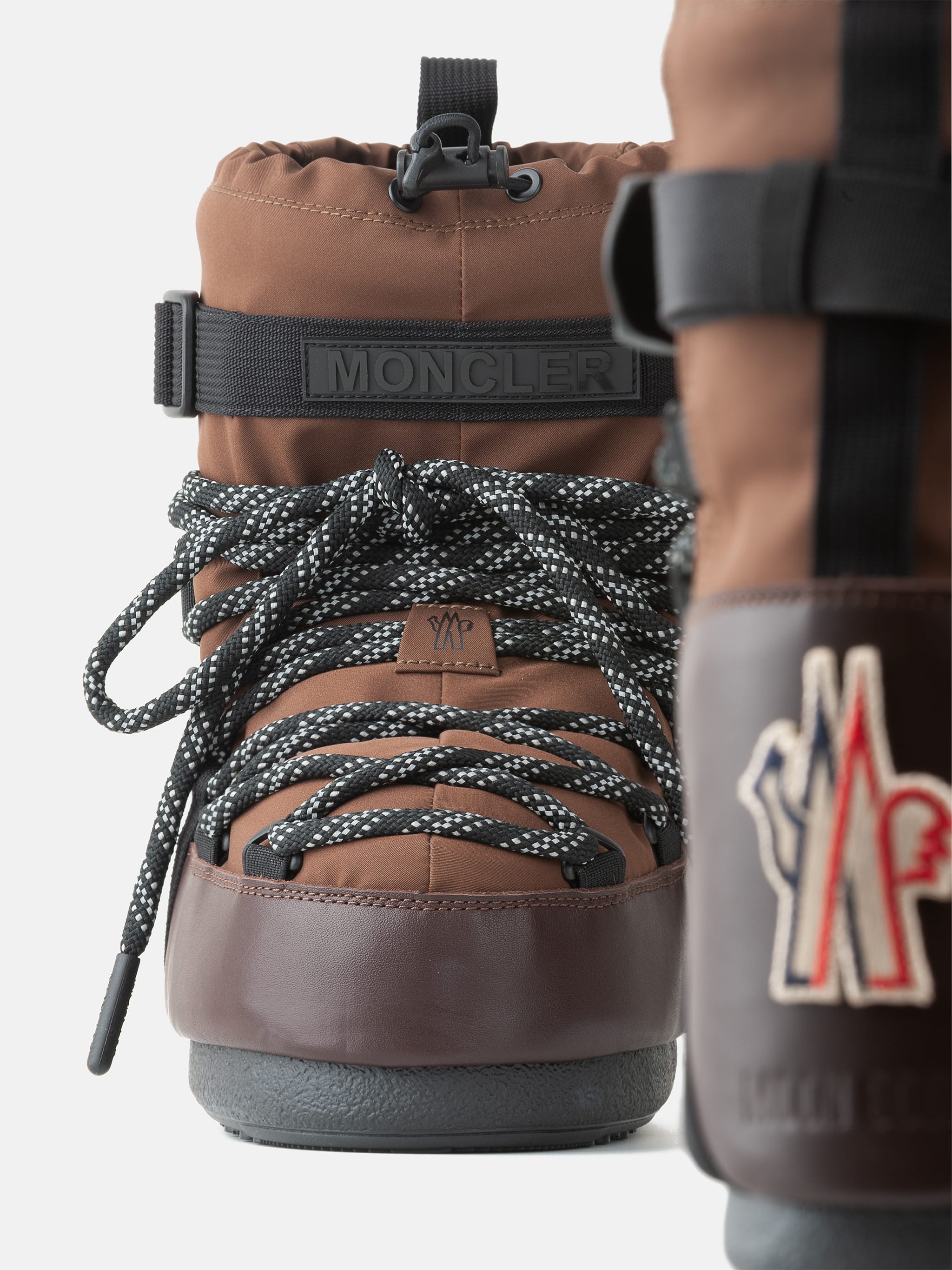 MOON BOOT X MONCLER GRENOBLE ICON LOW MOKA BROWN STIVALI