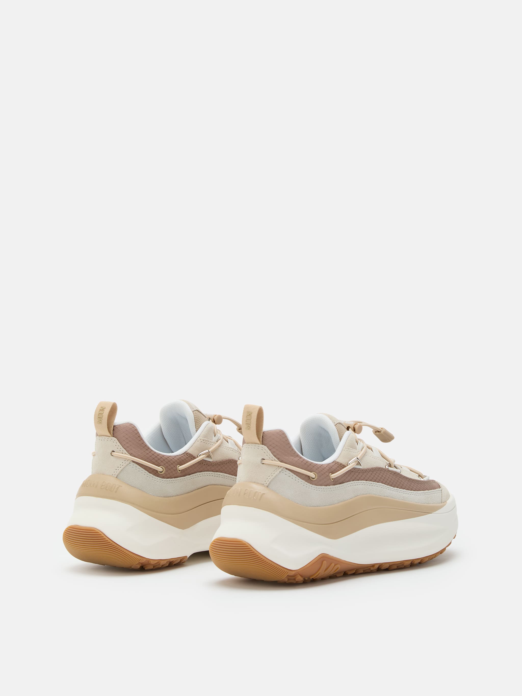 MOON247 XLACE BIANCO AVORIO E TAUPE SCARPE DA GINNASTICA